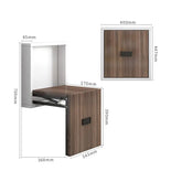 Multipurpose Wall-Mounted Folding Chair with Wooden Finish - White Frame - Wooden Front